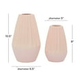 thumbnail image 4 of DecMode 11", 8"H Handmade Pink Ceramic Vase, Set of 2, 4 of 9
