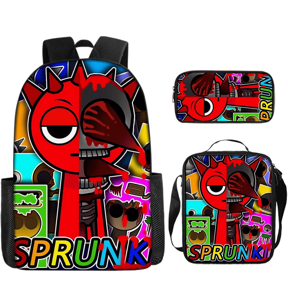 WovenWink Sprunky Backpacks, Sprunki Back Packs Pencil Bags Crossbody Bags Games Mochila Travel Back Packs, Best Gifts for Game Fans Birthday Graduation Theme Party