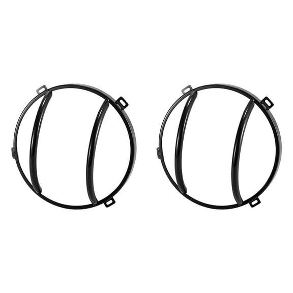 1 Pair Car Headlight Grill Guard Protector Cover for Jeep Wrangler JK Black Headlight Round Grill Cover