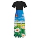 thumbnail image 5 of Puntoco Vestido De Mujer De Manga Corta Con Estampado Floral Estilo Resort Falda Larga De Manga Corta Y Cuello Redondo Negro Xxl,Regalos Para Mujer Joven, 5 of 5