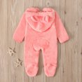 thumbnail image 6 of 2 PCS Newborn Fleece Jumpsuit Baby Girls Clothes Plush Footed Long Sleeve Rompers Onesies Pajamas Soft Boys Winter Outfits, Watermelon Red, 0 Months, 6 of 7