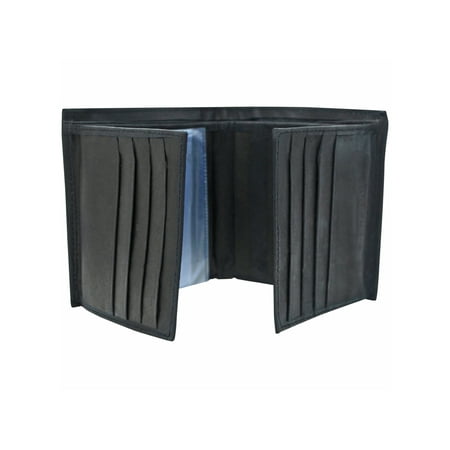 Arizona Black Leather - Black Leather Bifold Wallet With 16 Credit Card Slots