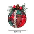 thumbnail image 6 of 6 Pieces Christmas Hanging Plaid Ball Ornaments Knitted Handmade Xmas Trees Christmas Tree Hanging Ball Ornaments Festive Decorations, 6 of 9