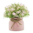 thumbnail image 3 of Pequeñas plantas artificiales en maceta, mini plantas de interior, arreglo floral, orquídea falsa en maceta para boda, estante, escritorio del hogar Maceta rosa, 3 of 8