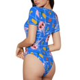 thumbnail image 2 of Kdxio Tropical Jellyfishes for Women's Short-Sleeved Onesie Stylish Round Neck Pajamas Bodysuit Jumpsuit Nightwear-Medium, 2 of 7