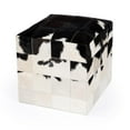 thumbnail image 2 of Victorian Hair On Hide Black And White Ottoman, 2 of 10