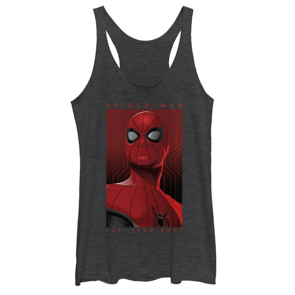 Women's Marvel Spider-Man: Far From Home Hero Poster  Racerback Tank Top Black Heather Medium
