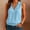 *Sky Blue, variant on ClodeEU Women's Lapel Collar V Neck Sleeveless Button Down Blouse,Casual Loose Shirt With Stretch Hem Black,Women's Plus XXL
