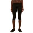 thumbnail image 1 of Pantalones capri de mujer de tiro bajo con cintura plegable, color liso, corte ajustado y estilo cropped., 1 of 9