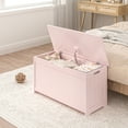 thumbnail image 4 of Seizeen Kids Toy Box, Dark Brown Wooden Toy Chest Organizer with Safety Hinged Lid, Entryway Storage Bench Supports 100 lbs, Toy Storage Chest for Bedroom, Toddler Room, L0470, 4 of 8