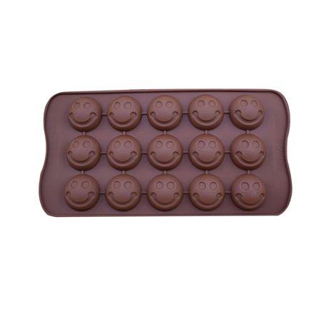 Thomas Candy Cube - 1Pcs 15-Mold Silicone Chocolate Jelly Candy Mold Ice Cube DIY Cake Cookie Biscuit Mould Kitchen Baking Tool Brown Style 1 Smile