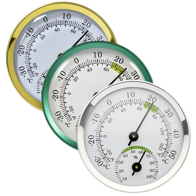 Phenofice 3Pcs Patio Thermometer Outdoor Plastic Metal Round Dial Hanging Design for Home Decoration