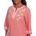 thumbnail image 4 of Alfred Dunner Womens Bohemian Floral Embroidered Flutter Sleeve Top, 4 of 4