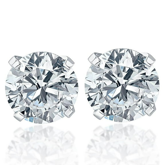 Pompeii 1/2 cttw Round Brilliant Cut Diamond Studs 14K White Gold (E,SI(2)-I(1))