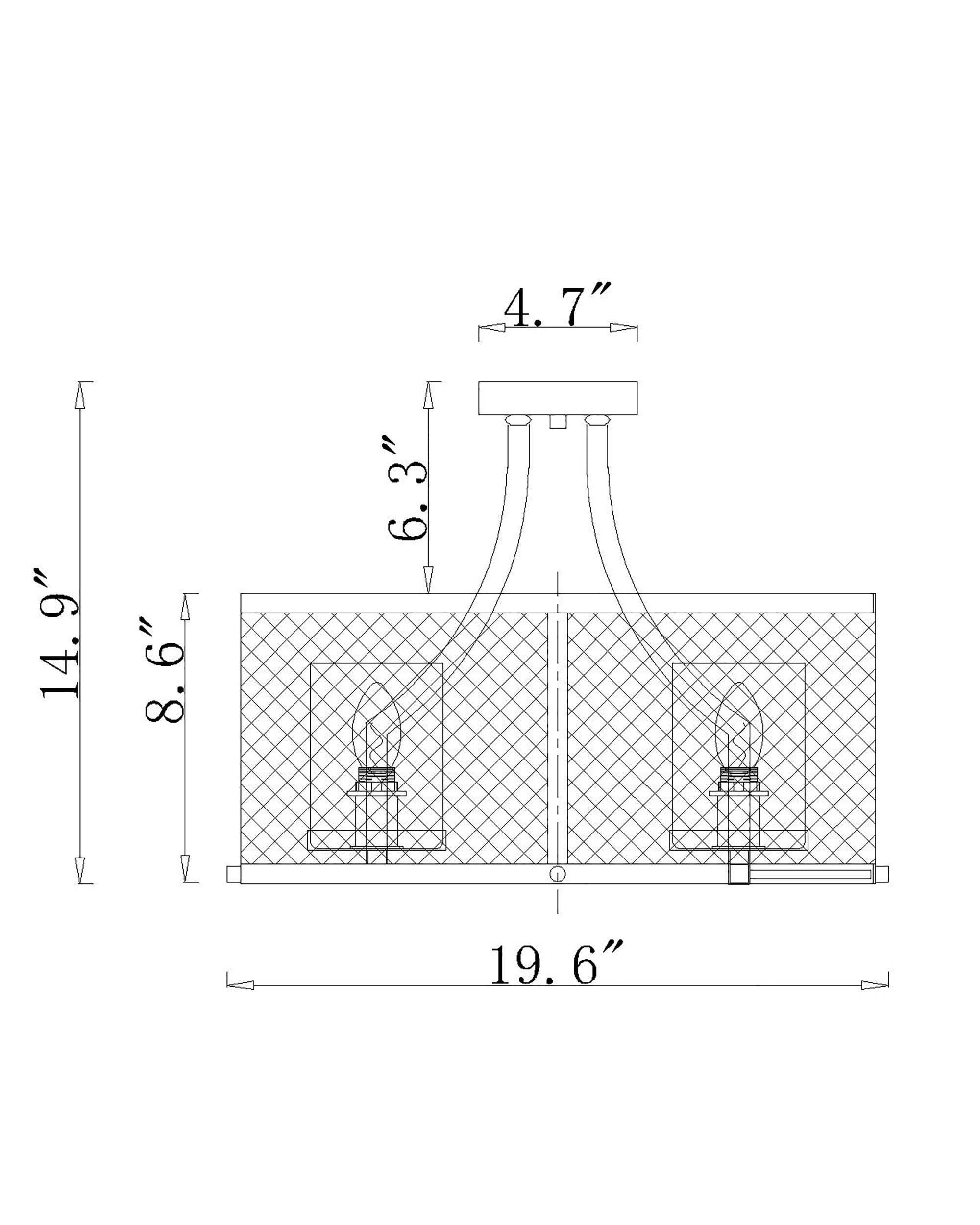 Warehouse of Tiffany Adrian Semi-Flush Mount 4-Light Metal Mesh Drum Shade