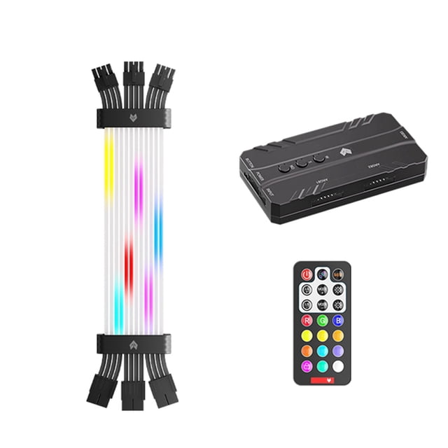 Cable Fuente Alimentación para Tarjeta Gráfica ARGB de 3 X 8 , Cable Extensión Alimentación RGB, Cable Fuente Alimentación RGB para Tarjetas Gráficas 30XX 40XX, Color Negro