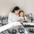 thumbnail image 4 of Homewish Country Farmhouse Lodge 7-Piece Bedding Comforter Set,Jungle Wildlife Wolf Deer King Bedding Sets,Gray White Bed Sheets For Kids,Microfiber Bedroom Decor, 4 of 8