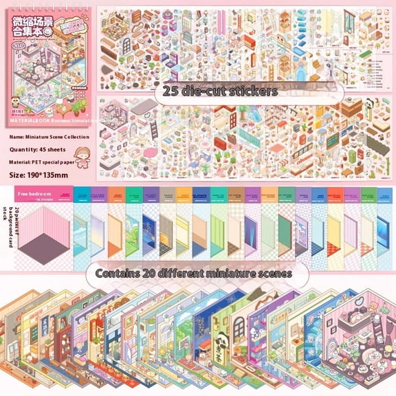 Sticker 3D Stacked Miniature Scene Book