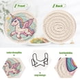 thumbnail image 4 of Unicorn and Stars 6 Pcs Drink Coasters with Holder Absorbent Coasters Woven Coasters for Drinks Table Desk Protection Home Decor, 4 of 7