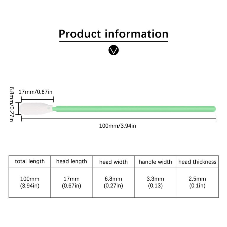 200 Pieces Foam Cleaning Swab Sticks Foam Tip Cleaning Swabs Sponge Stick  for Inkjet Printer, Print Head, Camera, Optical Lens, Optical Equipment