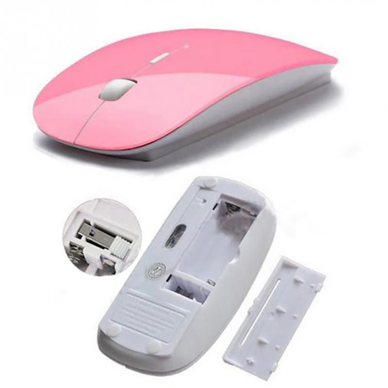 Mouse Slim Mini WhisperQuiet Flat Portable 2.4G Optical Wireless Mice