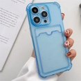 thumbnail image 1 of Transparent Card Slot Bag Holder Case For iPhone 15 14 13 12 11 Pro Max Mini X XS XR 7 8 Plus Clear Shockproof Soft Wallet Cover, 1 of 6