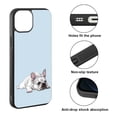 thumbnail image 2 of WIRESTER Shockproof Soft Rubber Cover Case for Apple iPhone 14 6.1" 2022, French Bulldog Dog Lying Down Looking Up On Pale Aqua Background, 2 of 5