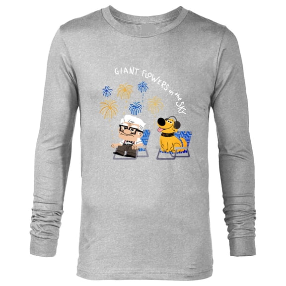 Disney and Pixar’s Dug Days Carl Giant Flowers in the Sky - Long Sleeve T-Shirt for Men – Customized-Athletic Heather