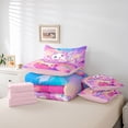 thumbnail image 6 of Manfei Dreamy Axolotl Twin Bedding,Rainbow Cloud Art Bedding Comforter Set For Girls,Pastel Multicolor,Pink Reversible,7pcs, 6 of 8