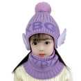 thumbnail image 3 of iHPH7 Hat and Scarf Set for Girls Winter Hat Kids Scarf Neck Warmer Beanie and Scarf Set Warm Beanie Winter Accessories Purple One Size, 3 of 9