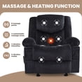 thumbnail image 6 of JONPONY Manual Recliner Chair with Heat Therapy and Massage Function, Heavy Duty Reclining Mechanism Massage Chair, Elderly Single Rocker Sofa with Cup Holders for Bedroom Home Theater，Black, 6 of 11