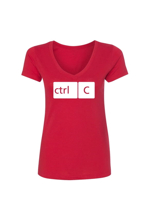 CTRL C (Keys) Womens V-Neck Tee