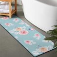 thumbnail image 2 of Pioneer Flower Floral Print Pattern Bathroom Rugs Mat, Non Slip Microfiber Bathroom Rug with Rubber Backing, Soft Mats for Bathroom Floor Tub Shower, 17"x47", 2 of 5