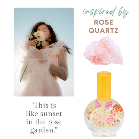Rose Quartz Organic Mini Perfume Spray by Sage- 1/2 oz, Vegan & Cruelty-Free, Floral Scent, Rose Damask, Honeysuckle, Jasmine