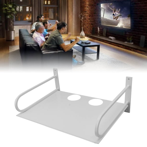 Estante De Proyector Montado En La Pared, Estante Flotante Para Medios, Caja De TV, Soporte De Pared De Aluminio Con Bordes Redondeados Para Router, Reproductor De DVD,