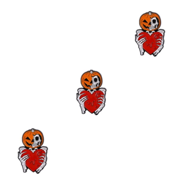 Guardoinrt Unique And Festive Ambiance Punk Halloween Enamel Pin Brooch For Halloween Parties With Multiple Pumpkin Skeleton 3Set