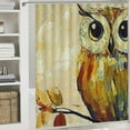 thumbnail image 6 of owl branch leaves Bathroom Shower Curtain Set  Shower Curtain Set with Hooks, 6 of 7