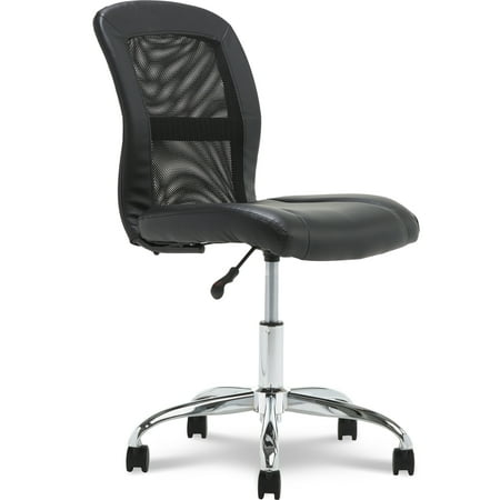 UPC: 0887909059816 | Serta Essentials Vegan Leather & Mesh Low Back Armless Task Chair  250lb. Capacity  Black