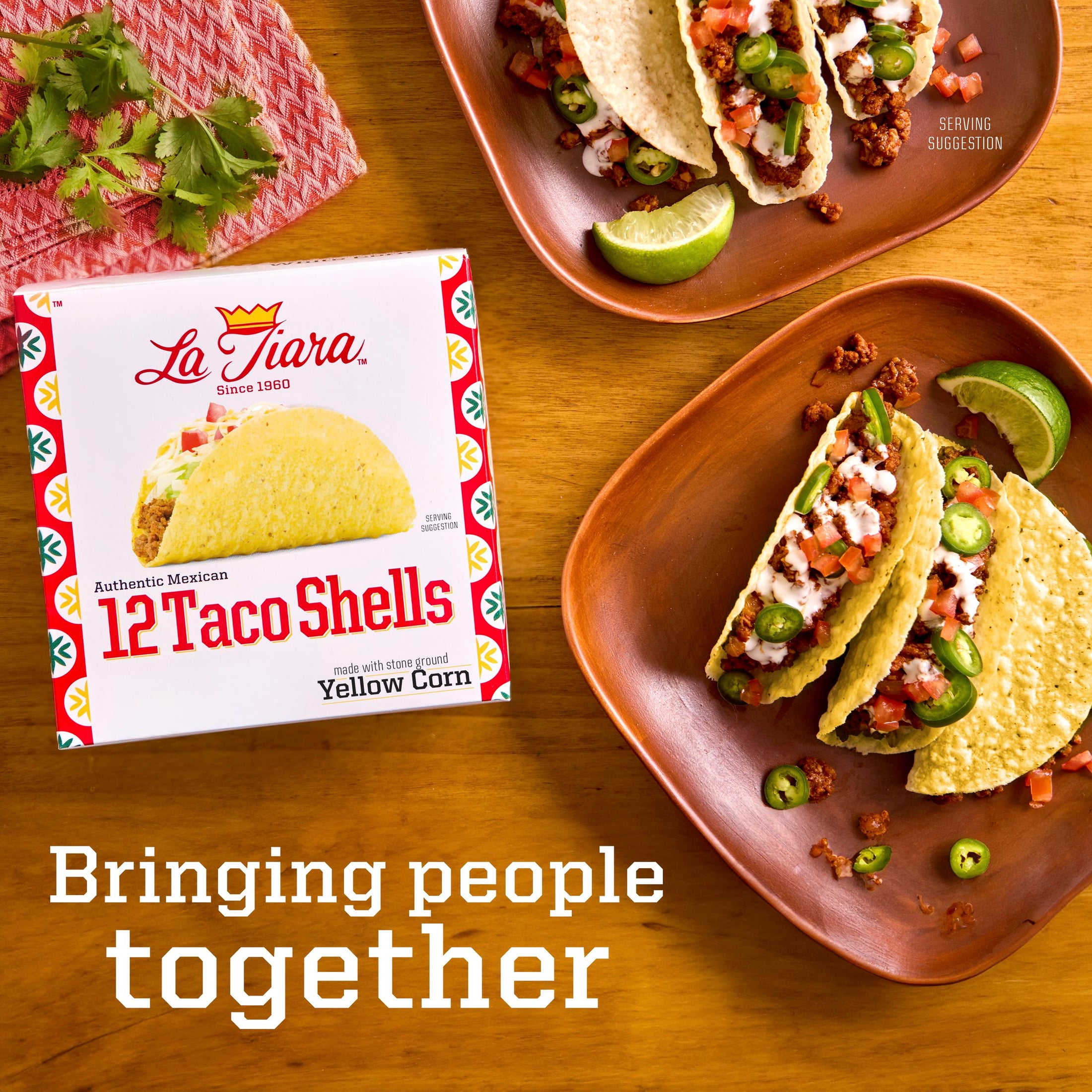 La Tiara Authentic Mexican Yellow Corn Taco Shells, Meal Prep, 12 Count, 2.5 oz