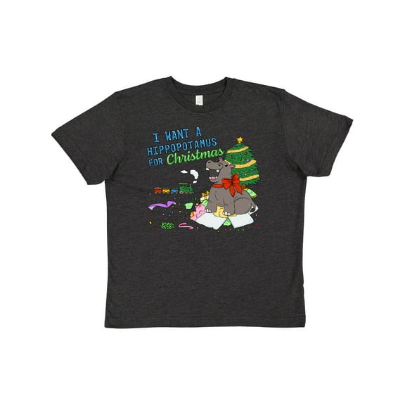 Inktastic I Want a Hippopotamus for Christmas Youth T-Shirt