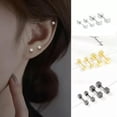 thumbnail image 2 of HOOUN Small Silver Gold Black Square Cube Screw Back Stud Earrings Women Jewelry Gift-Black-3mm, 2 of 8