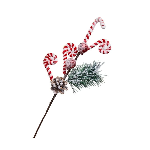 Cameland Artificial Greenery Stems Christmas Decorations Red Berry Artificial Branches Festive Scene Tabletop Branches Christmas Tree Cuttings