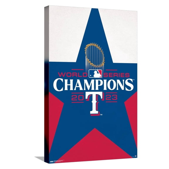 MLB Texas Rangers - 2023 World Series Team Logo Canvas Wall Poster, 14.725" x 22.375"