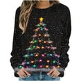 thumbnail image 2 of VKOYWKM Women Fall Sweatshirts Merry Christmas Oversized Long Sleeve Xmas Tree Graphic Sweatshirts Holiday Crewneck Loose Fit Fleece Pullover Christmas Gifts for Women, 2 of 6