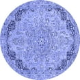 thumbnail image 1 of Ahgly Company Machine Washable Indoor Round Abstract Blue Modern Area Rugs, 4' Round, 1 of 4