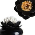 thumbnail image 2 of Soporte para bastoncillos de algodón Bastoncillo de algodón Pequeño QTips Caja Contenedor para palillos de dientes Flor Decoración para el baño-Negro BANYUO  Electrónica, 2 of 7