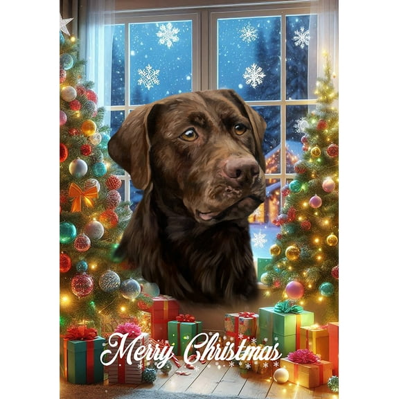 Chocolate Labrador - Best of Breed  Christmas Garden Flag