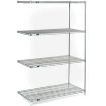 Nexel 5 Tier Chrome Wire Shelving Add-On Unit, 54"W x 21"D x 86"H