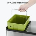 thumbnail image 3 of JIOABL Trash Can, 2 x 8.3 Gallon Double Deck Trash Recycling Bin, Kitchen Bin, Silver, 3 of 7
