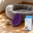 thumbnail image 6 of Pet Grooming Brush, Large Purple TPR Rubber Deshedding Bathing Brush, 1 Pack, Gentle Shedding Massage Brush for Cats and Dogs, Relaxing Soothing Bathing Deshedding Tool for Short and Long Hair Pets, 6 of 8